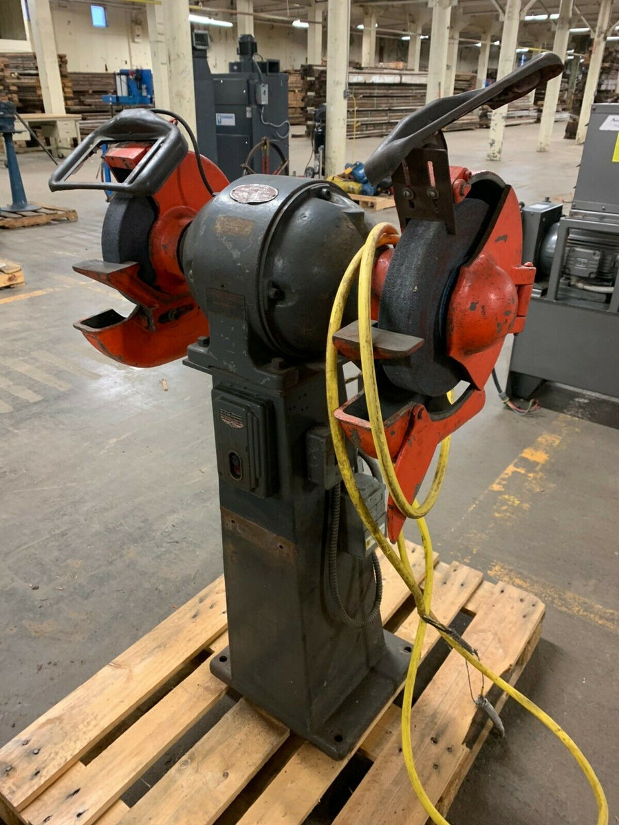 Bradford Admiral Heavy Duty Pedestal Dual Grinder Whaling City Machine